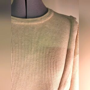 Anthropologie PINCH Beige A Semetric Side, Ribbed Sweater (viscose)  Size Med